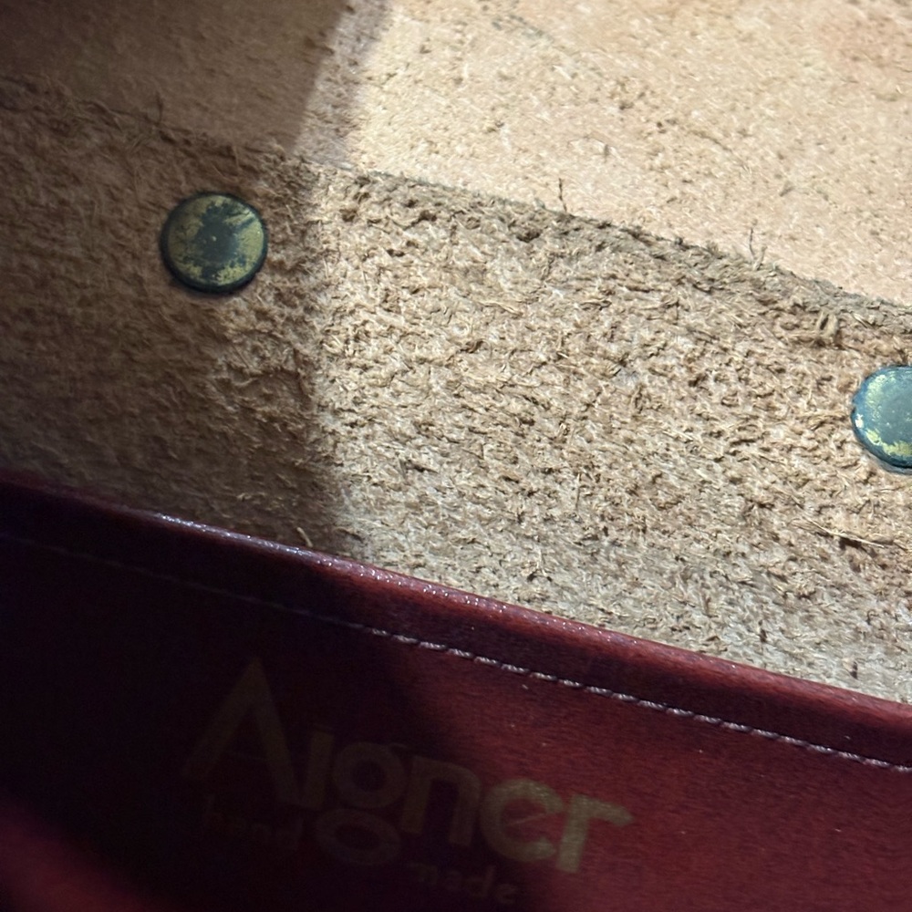 Etienne Aigner Burgundy Leather Crossbody with Tan Strap - Picture 5 of 6